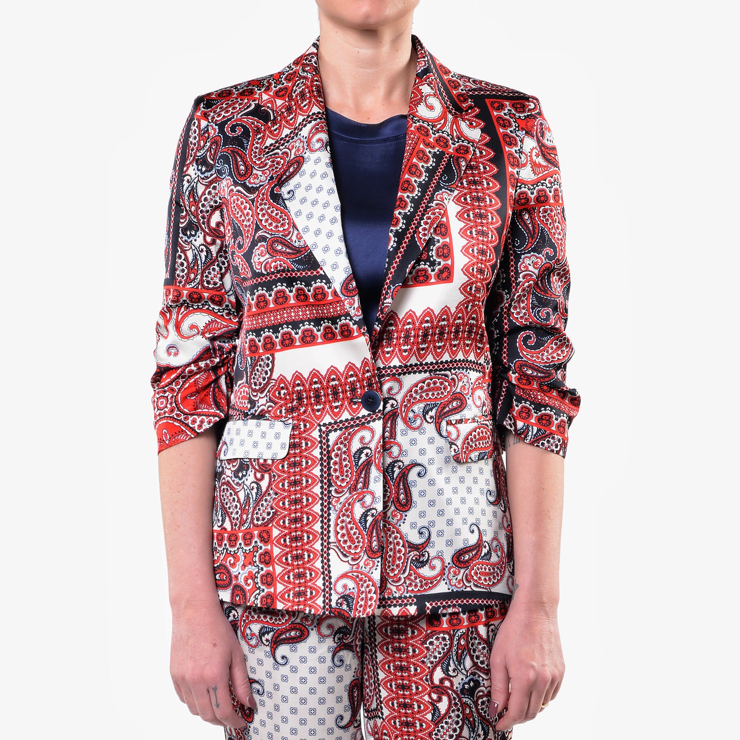 Red Patchwork Pattern Jacket