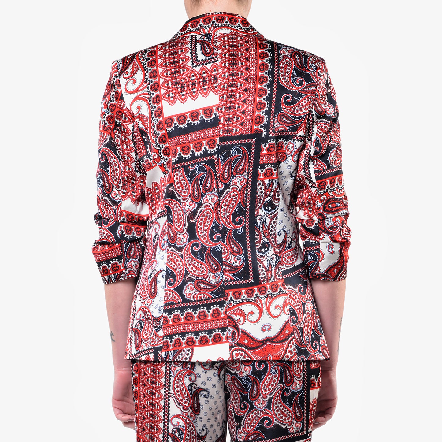 Red Patchwork Pattern Jacket