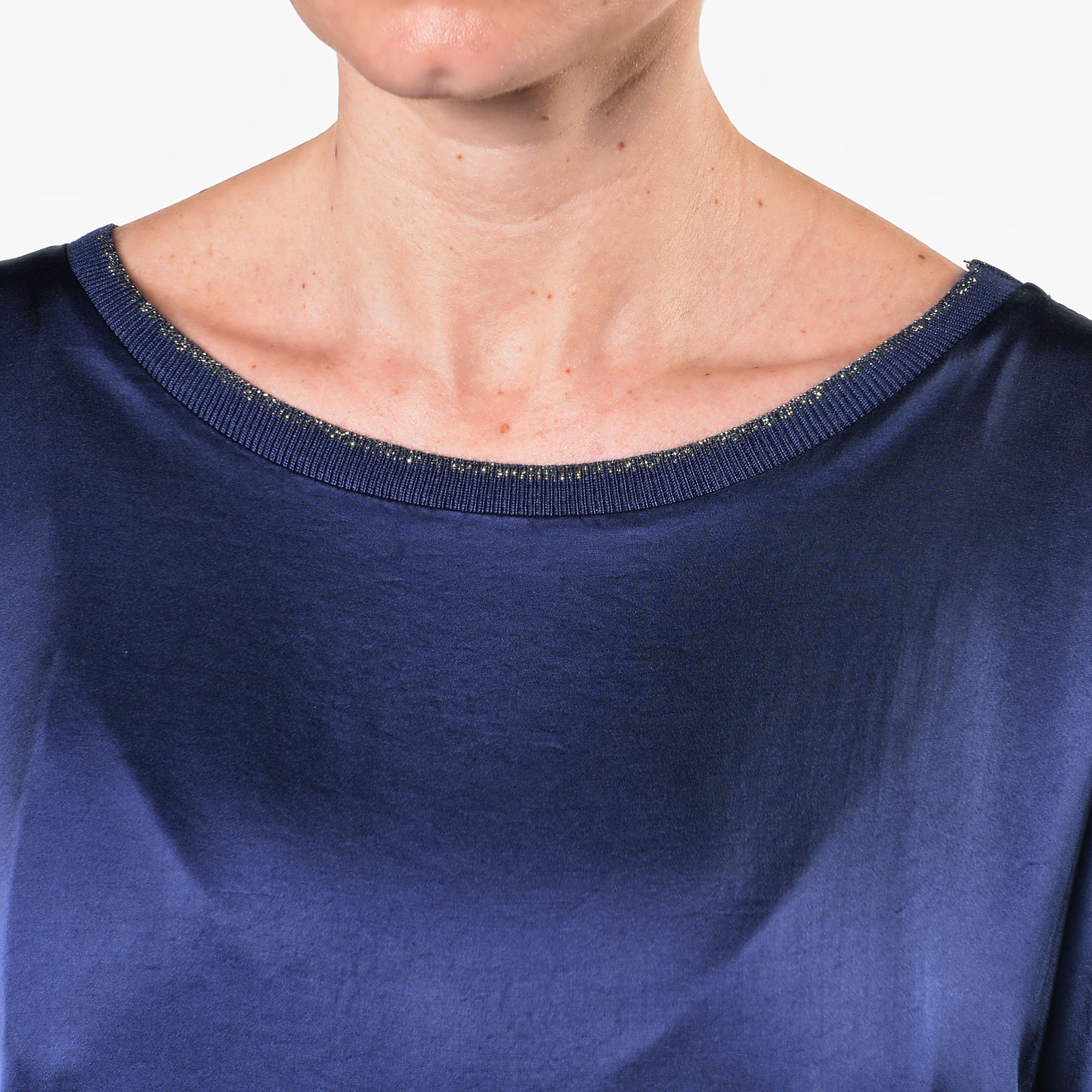 Tunica in Raso di Viscosa Elasticizzato Blu