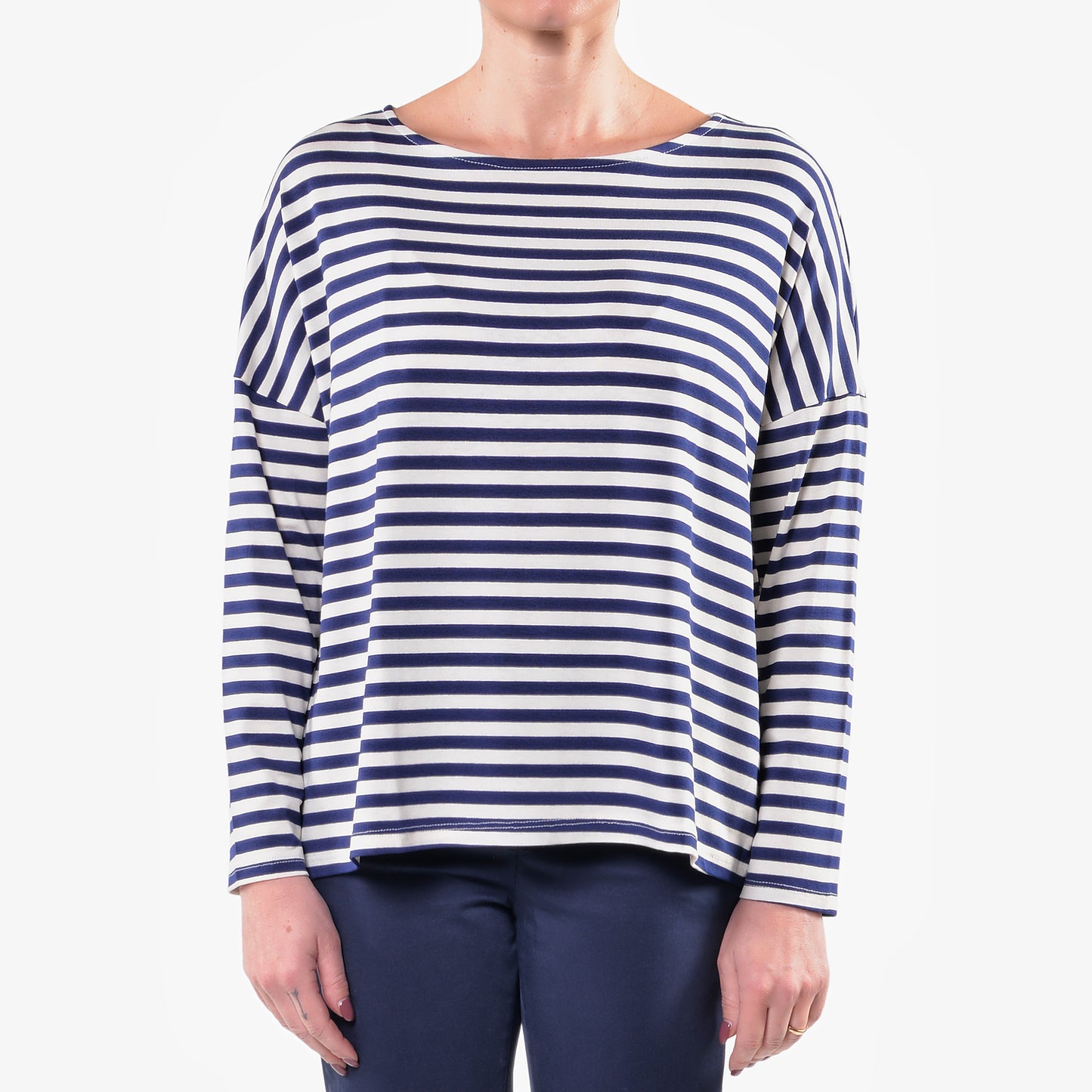 T-shirt a Righe Blu