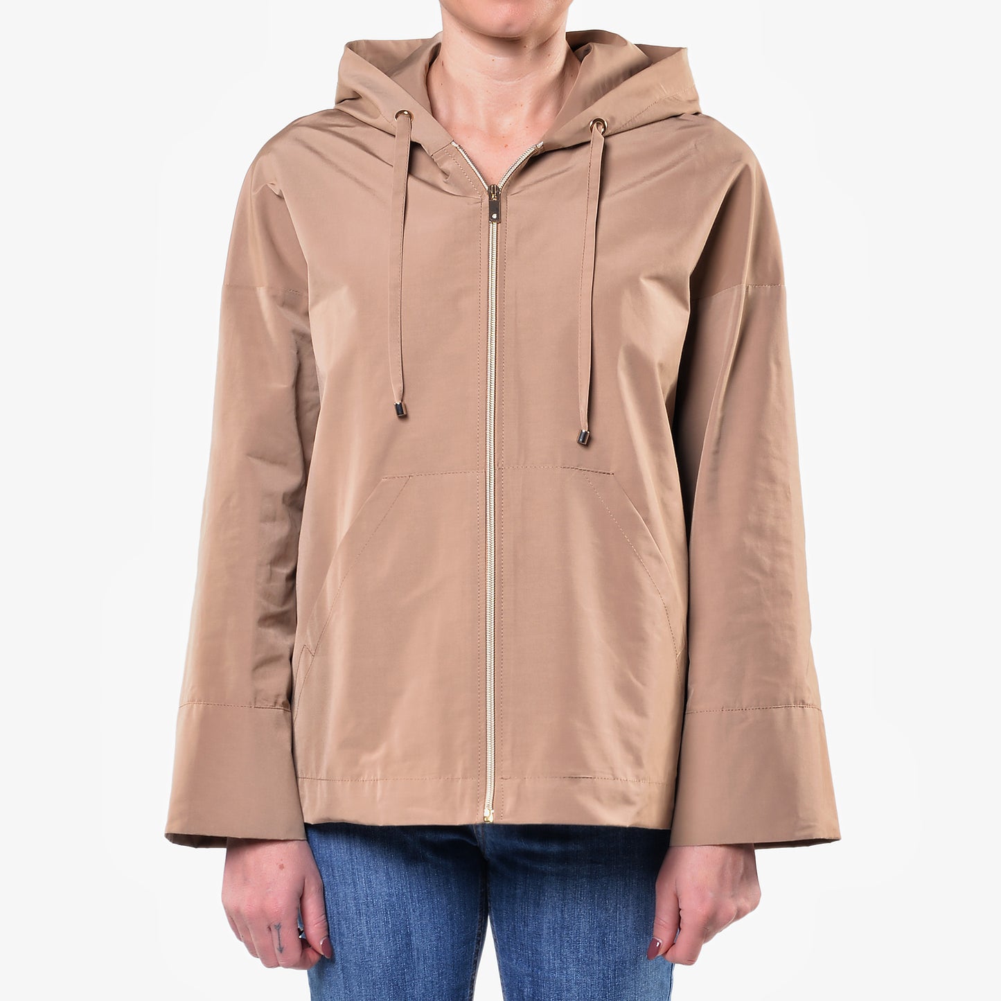 Trench con Cappuccio Khaki