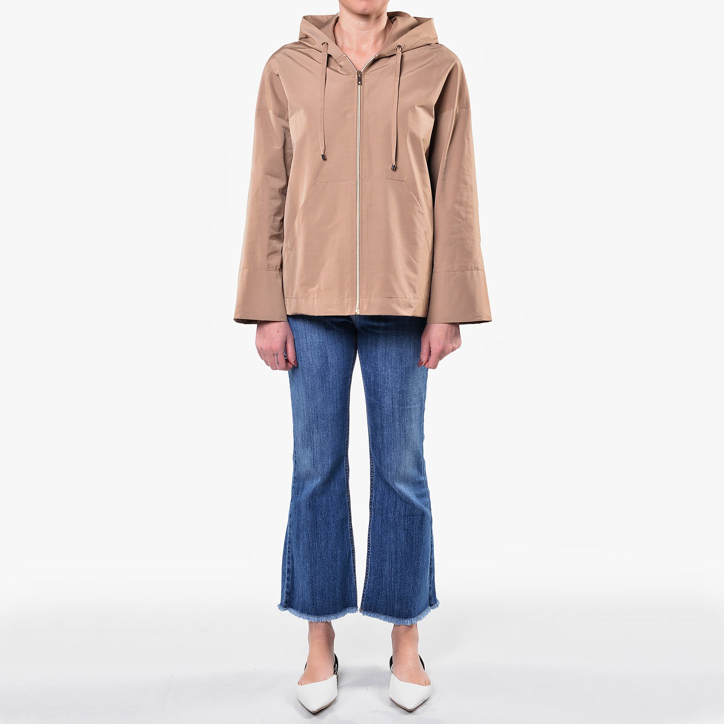 Jeans a Zampa Blu Denim Sfrangiato