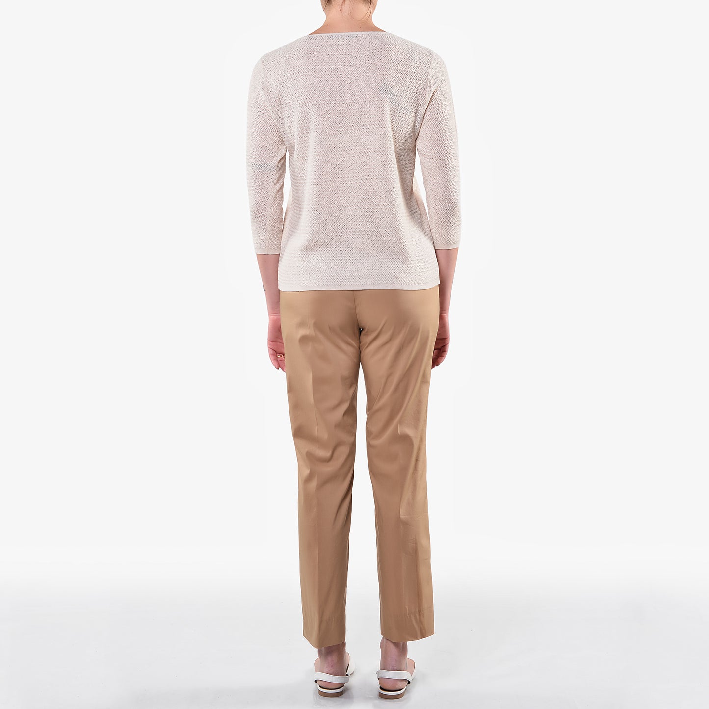 Maglia Girocollo Microrete Avorio