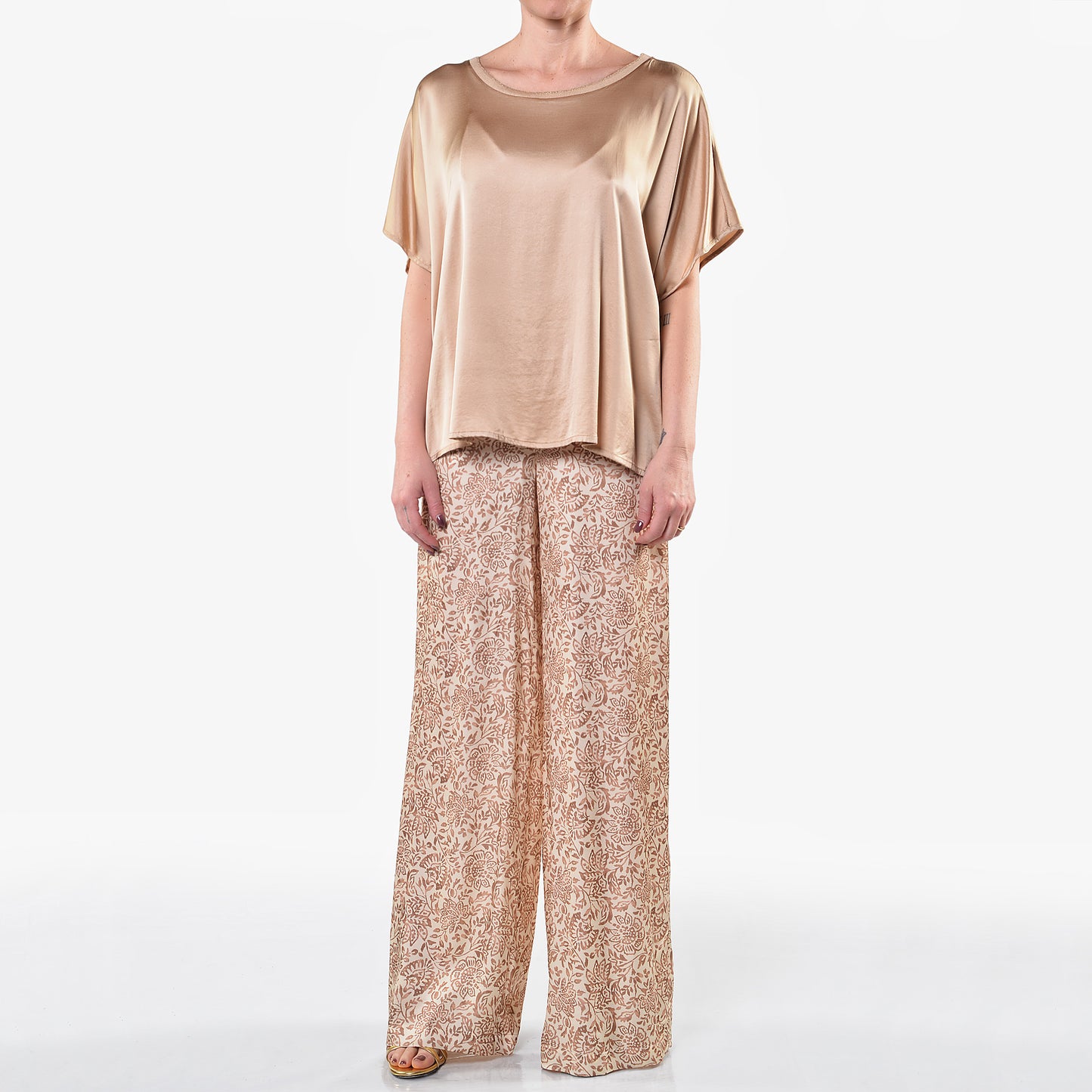 Pantaloni Fantasia Cachemire Khaki