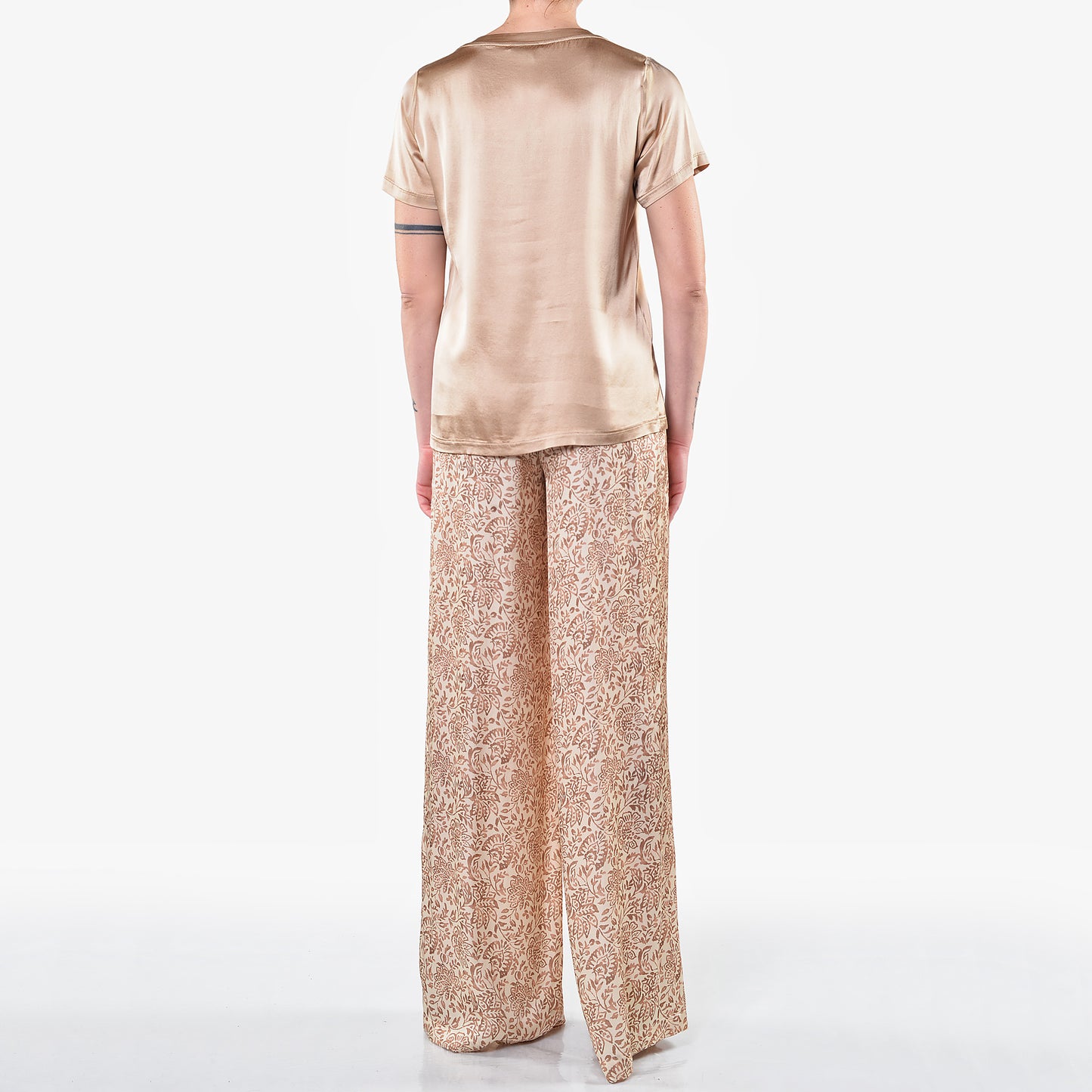 T-shirt in Raso di Viscosa Elasticizzato Deserto 1/2 Manica