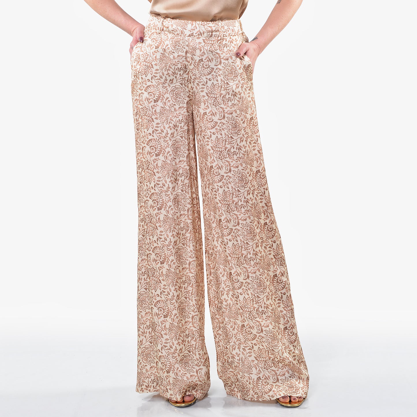 Pantaloni Fantasia Cachemire Khaki