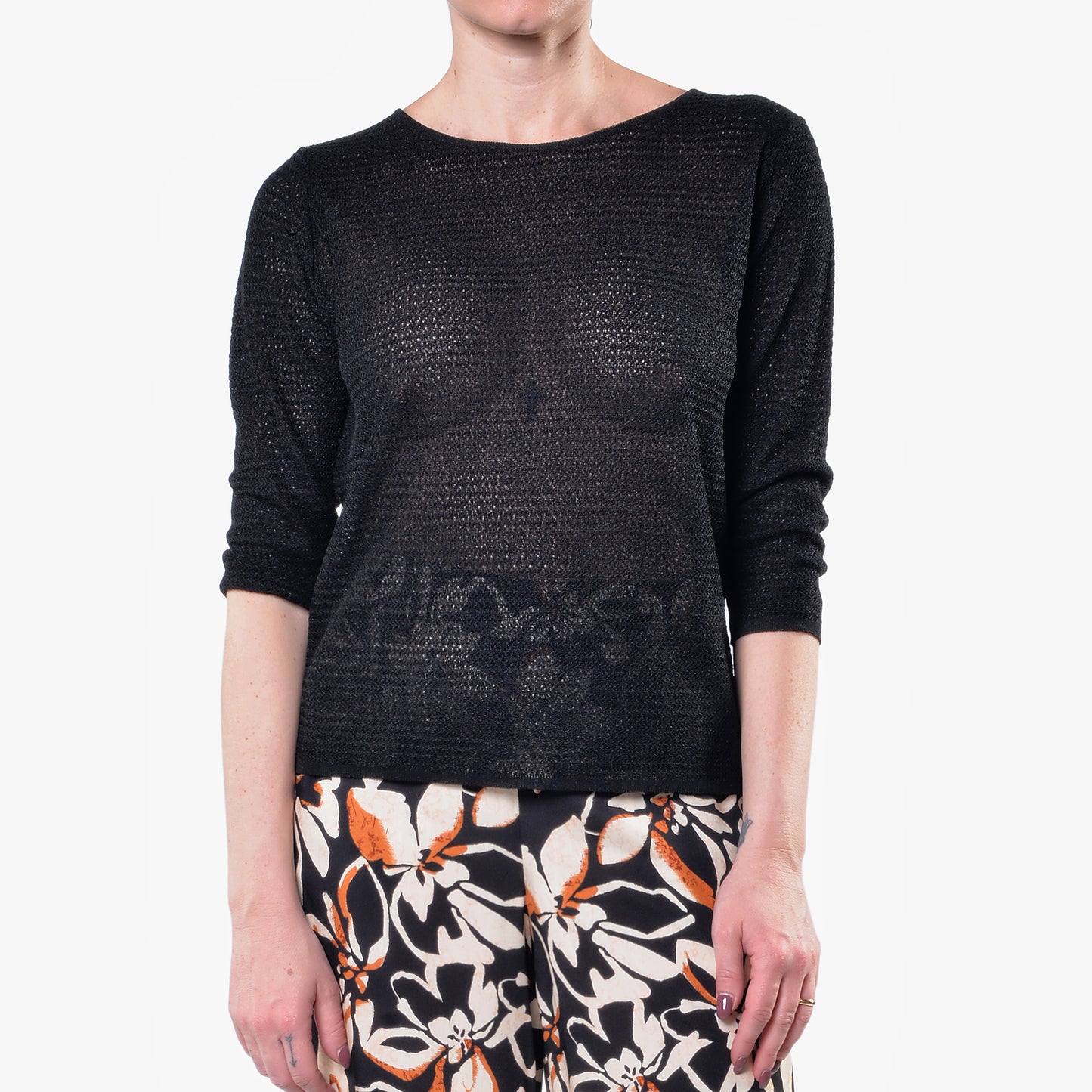 Maglia Girocollo Microrete Nero