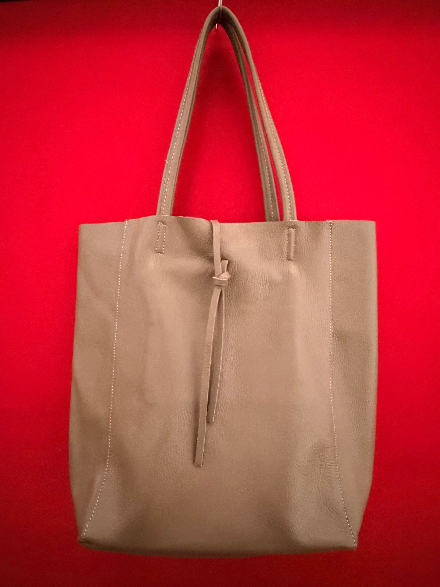 Borsa Shopper in Pelle Fango