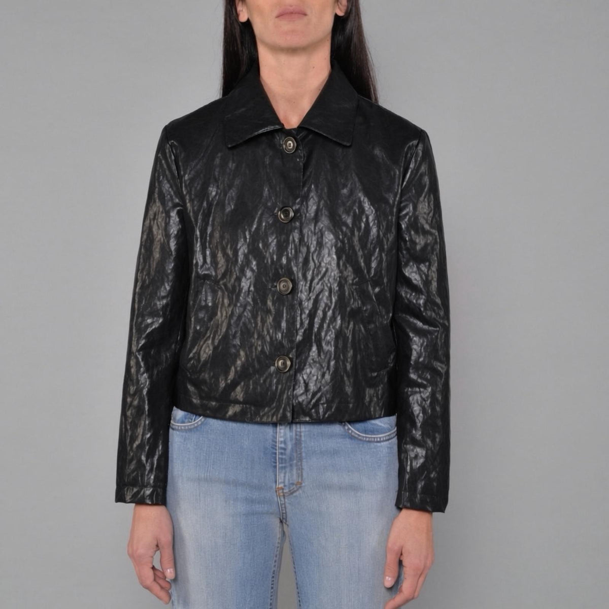 Giacca in Ecopelle Nero