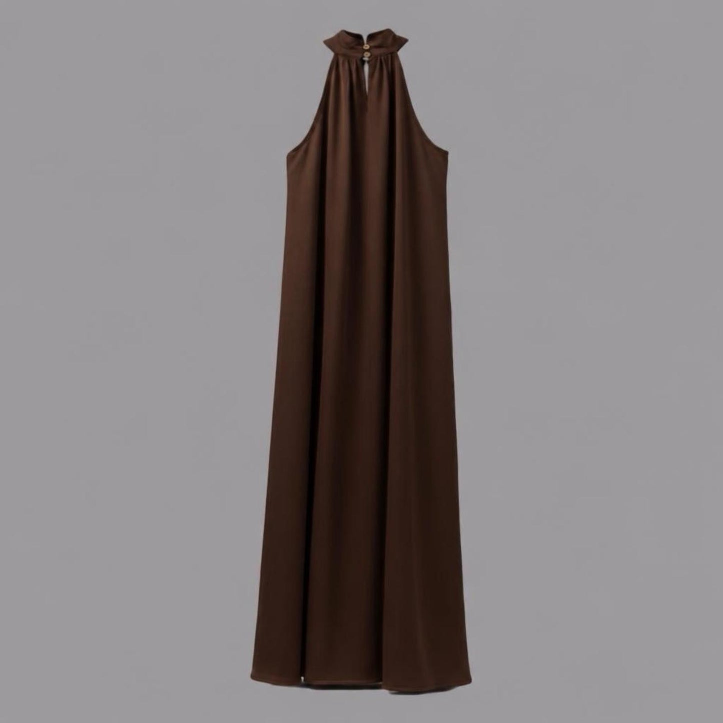 Langes Kleid aus Viskose-Satin Beere
