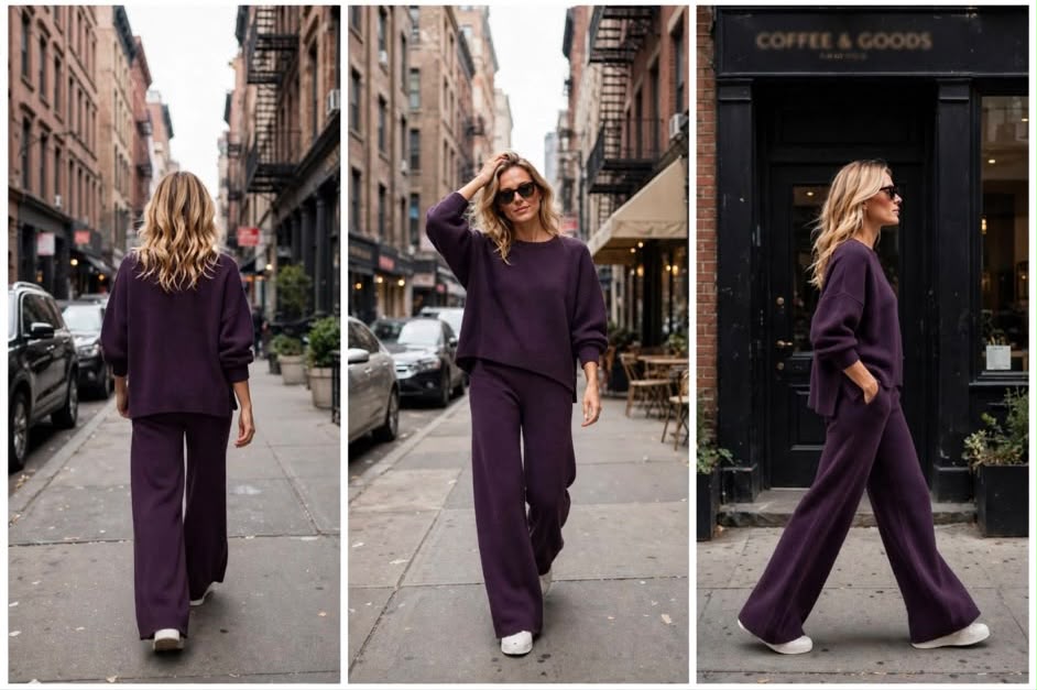Coziness In Aubergine Look