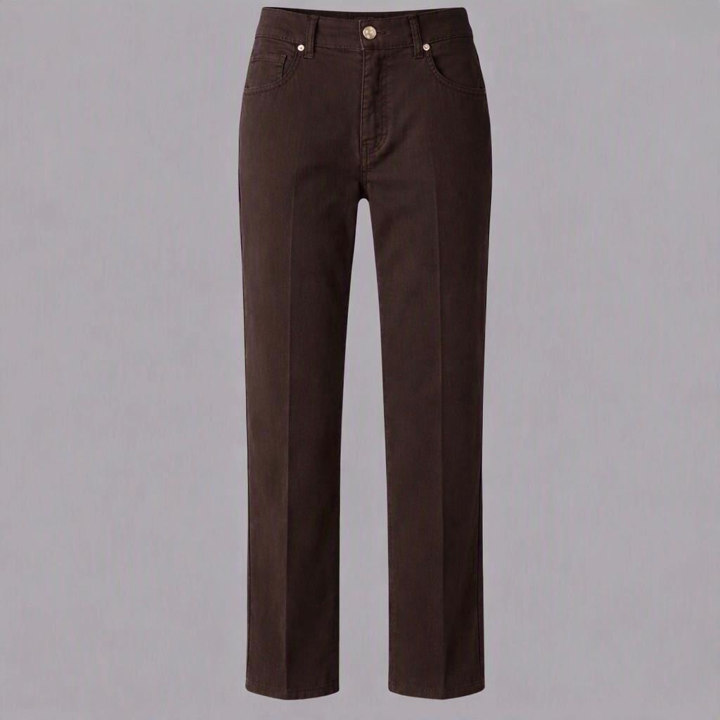 Pantaloni Cotone Tinto in Capo con Elastico Moro