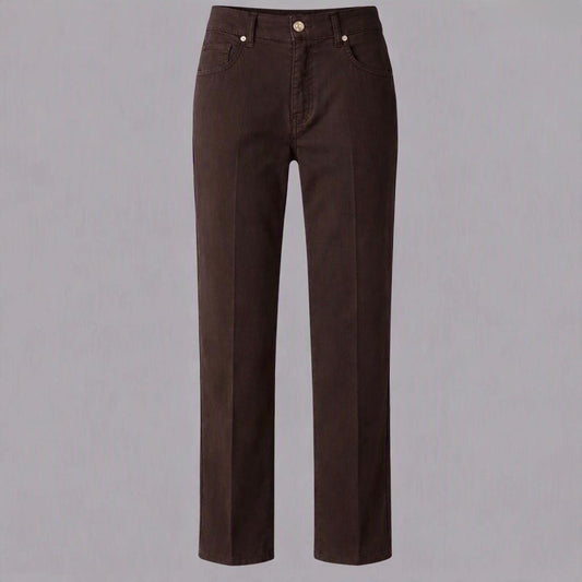 Pantaloni Cotone Tinto in Capo con Elastico Moro