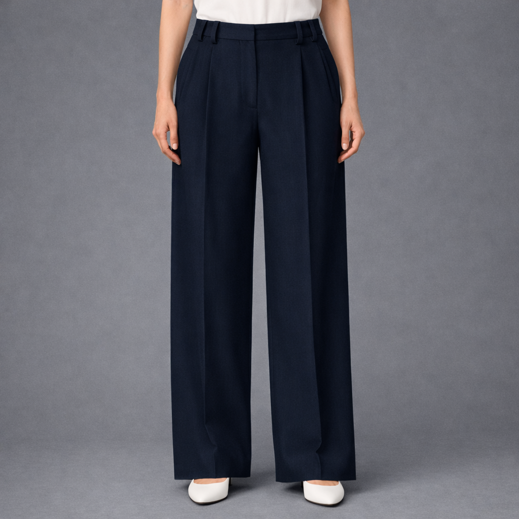 Hose mit Bundfalten Blau