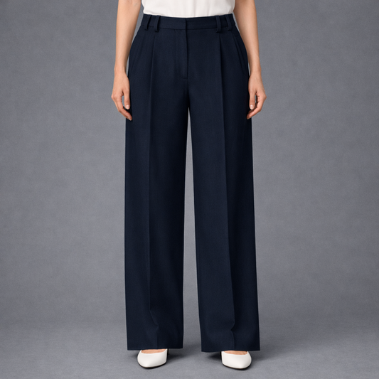 Hose mit Bundfalten Blau
