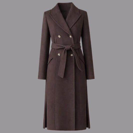 Cappotto Lungo con Cintura Moro