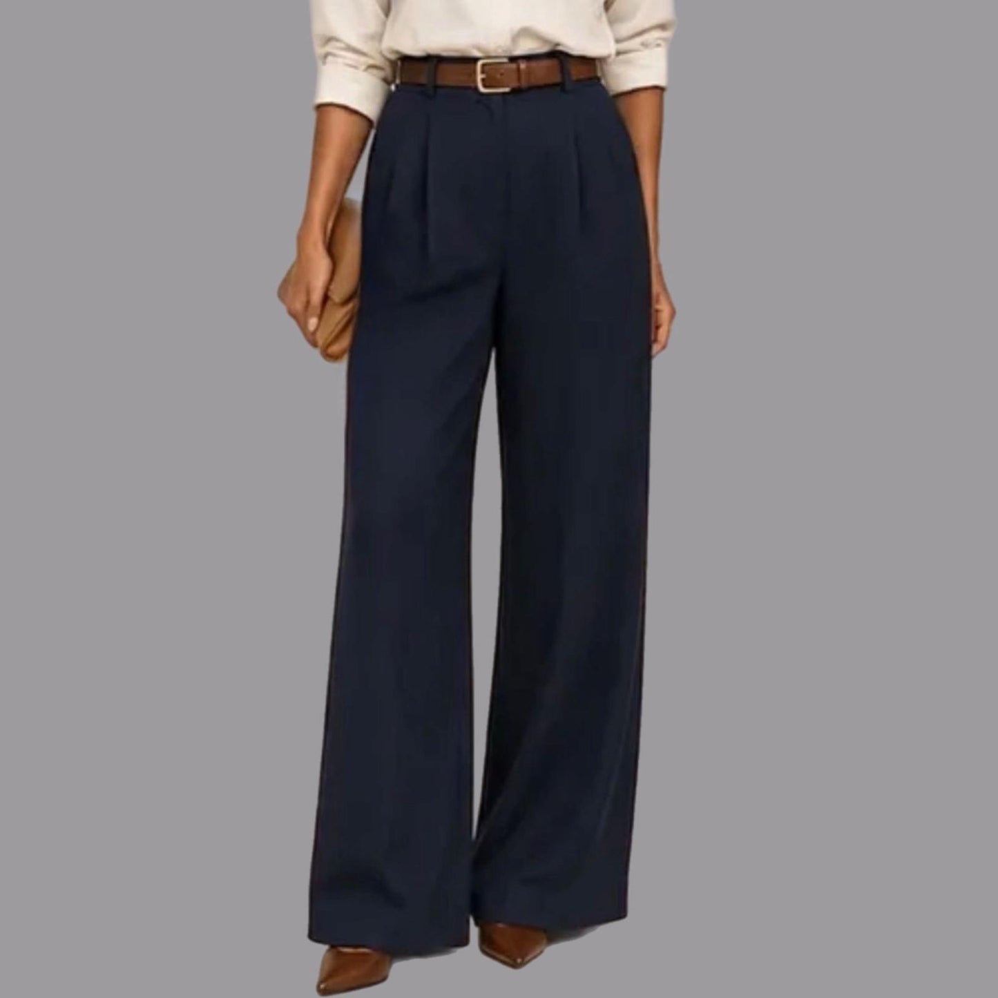 Hose mit Bundfalten Blau