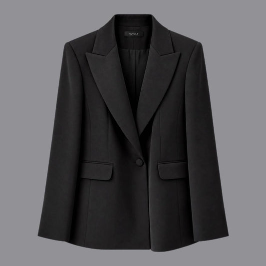 Giacca Con Spacchi in Tessuto Fluido Nero