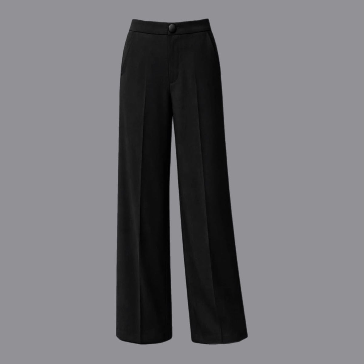 Pantaloni Gamba Larga Con Tasche in Fluido Nero