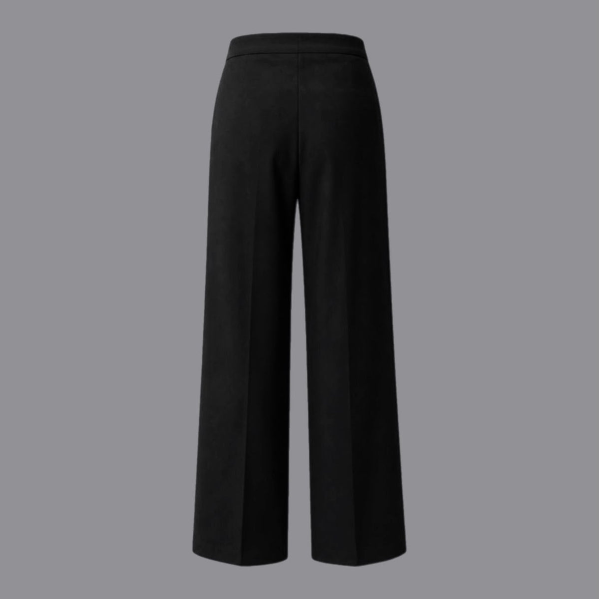 Pantaloni Gamba Larga Con Tasche in Fluido Nero