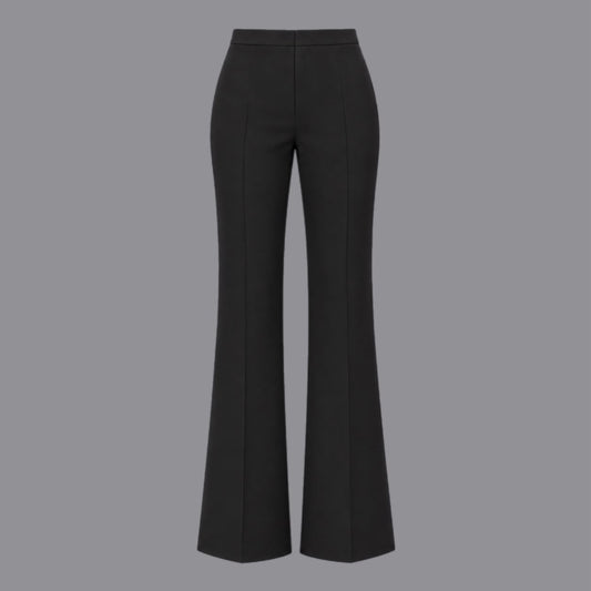 Pantaloni a Zampa in Fluido Nero