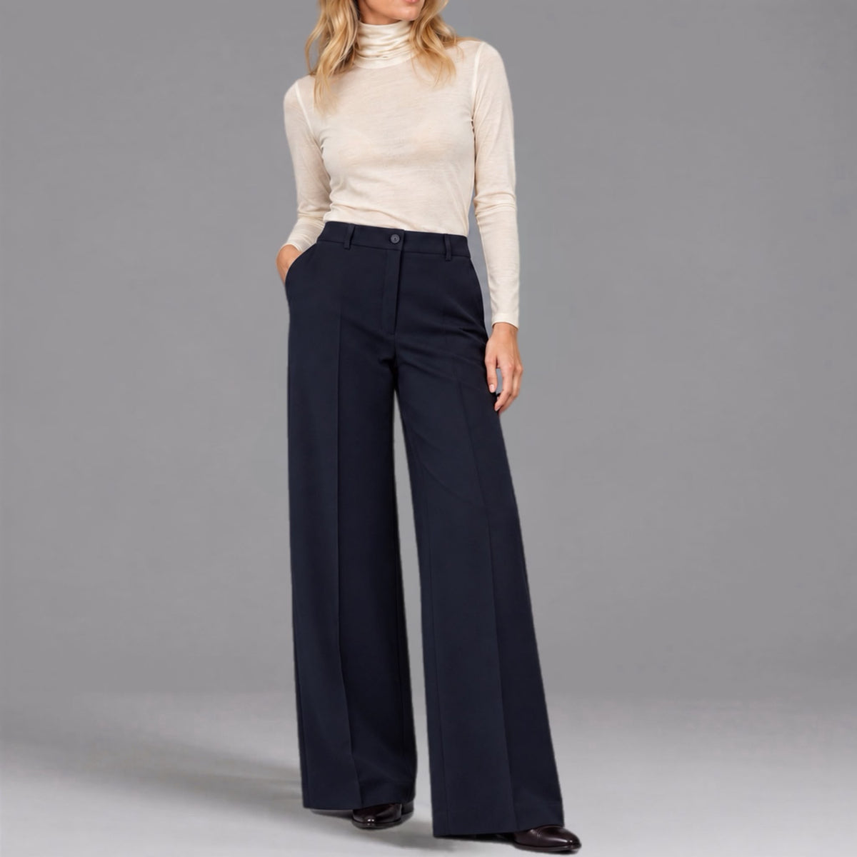 Pantaloni Gamba Larga Blu
