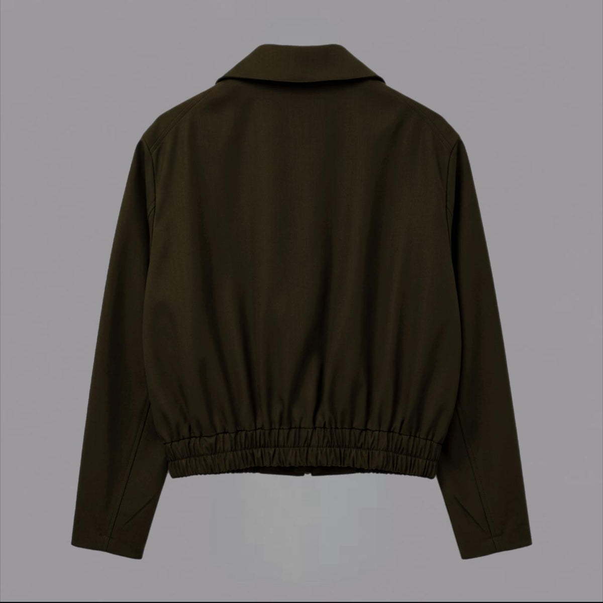 Giacca Corta con Zip Muschio
