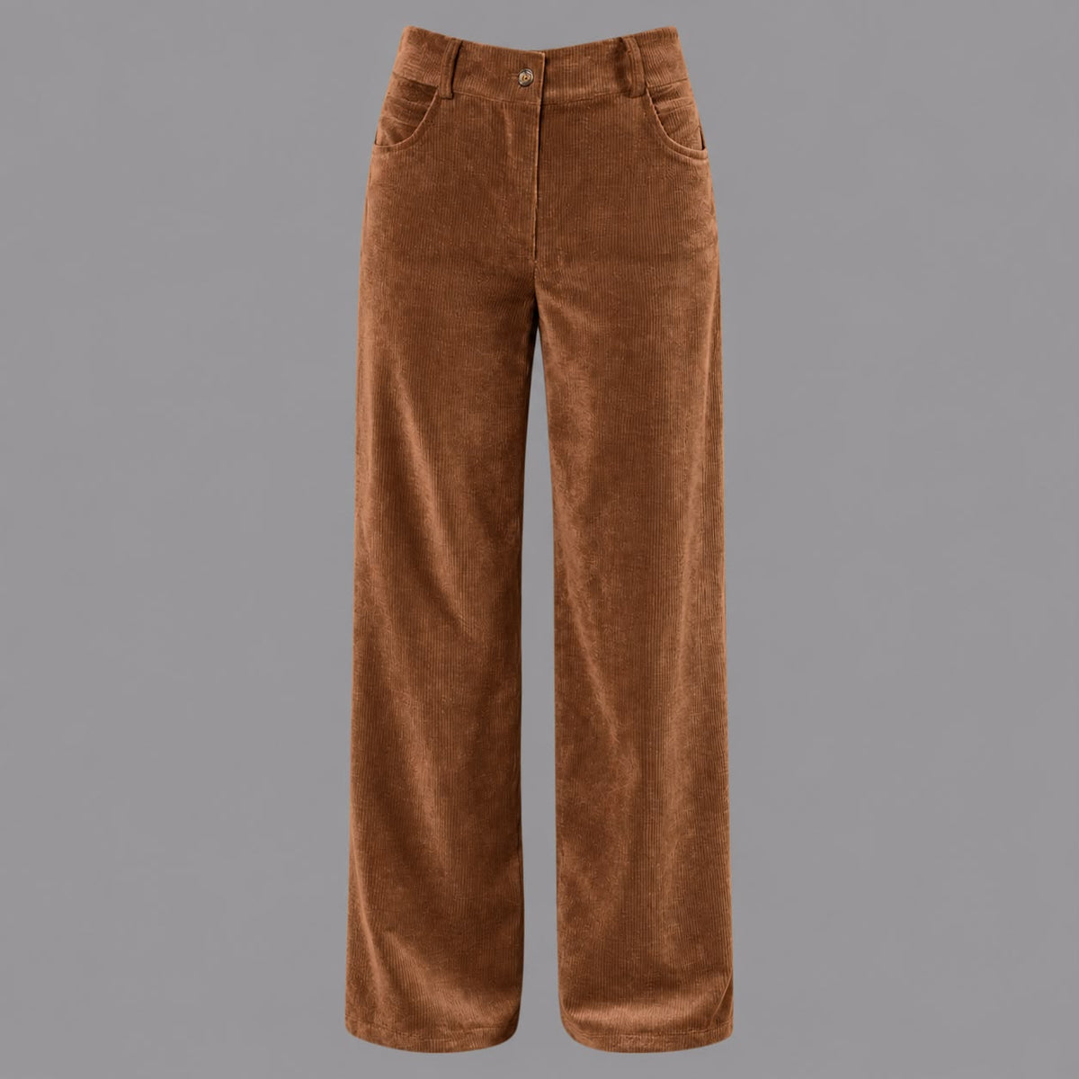 Dove Grey Corduroy Wide Leg Trousers