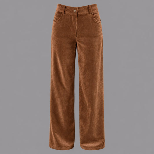 Dove Grey Corduroy Wide Leg Trousers