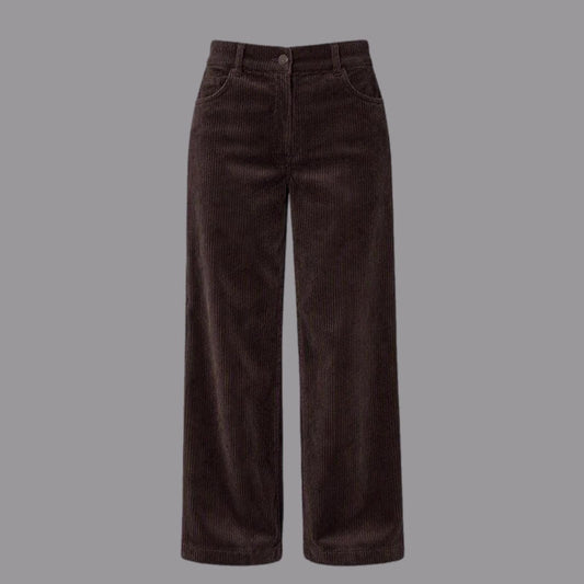 Pantaloni Gamba Larga in Velluto Moro