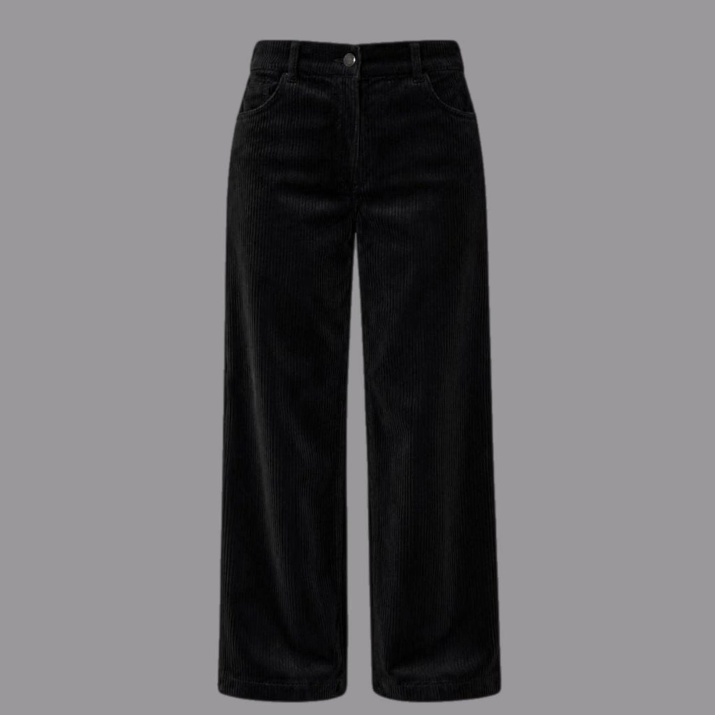 Taubengraue Cordhose mit weitem Bein