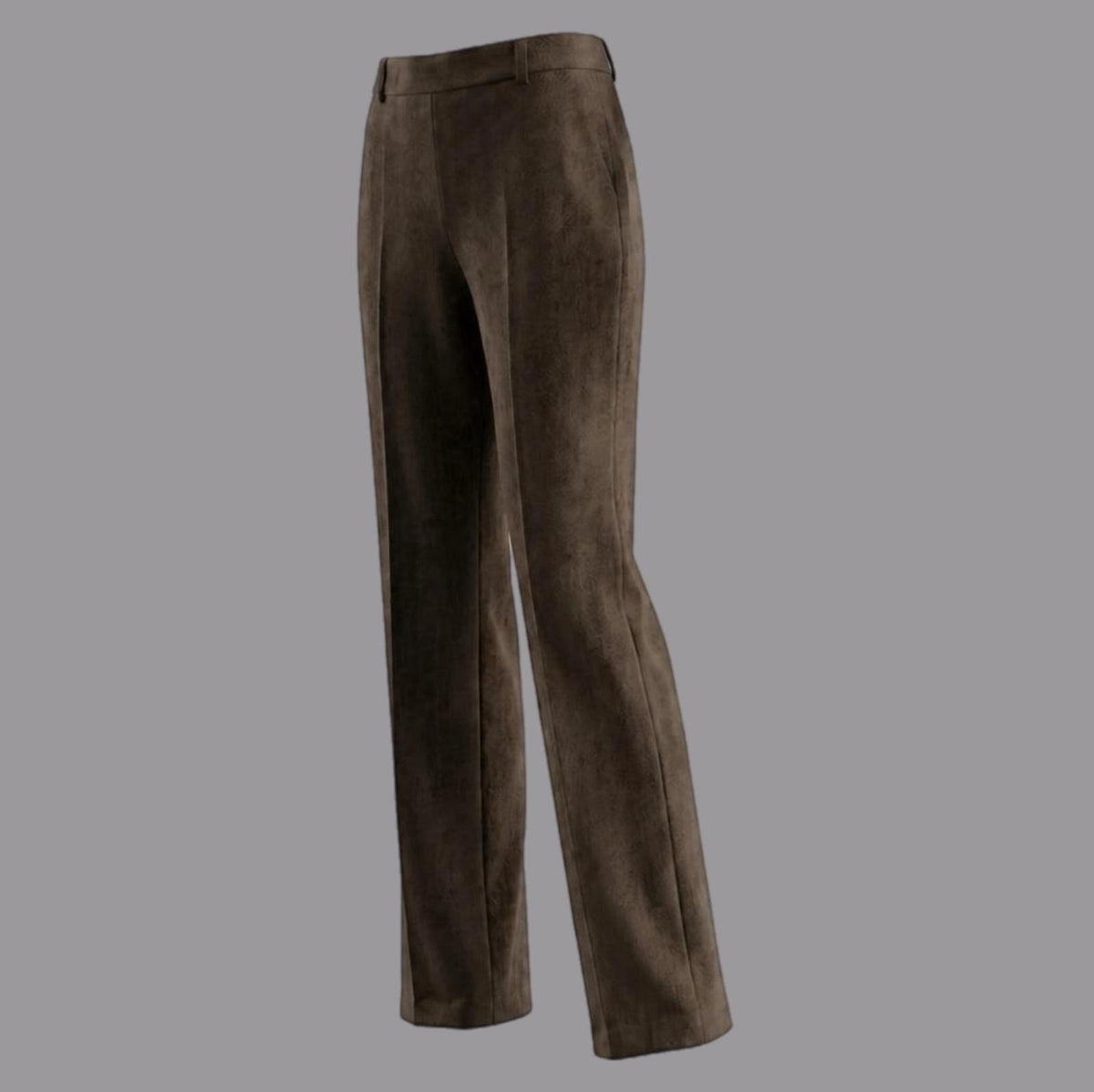Pantaloni Gamba Larga in Velluto Resca Muschio