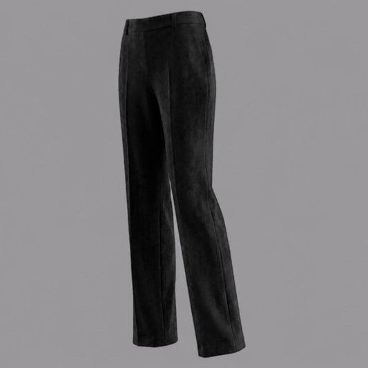 Pantaloni Gamba Larga in Velluto Resca Nero