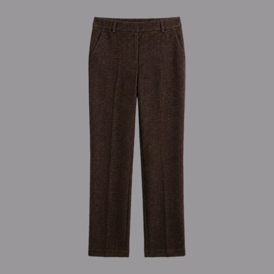 Pantaloni Gamba Dritta in Velluto Moro