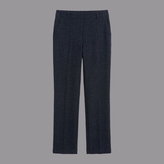 Pantaloni Gamba Dritta in Velluto Blu