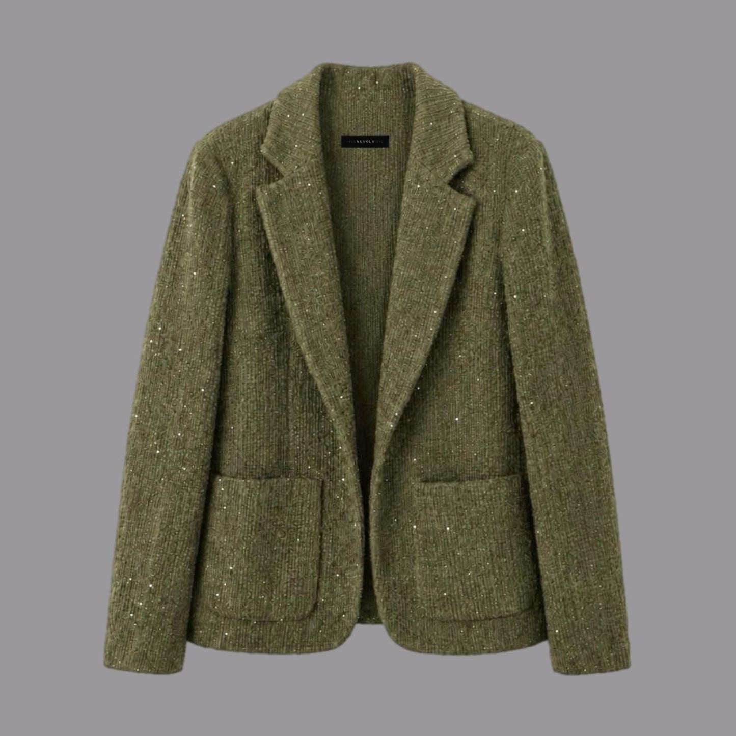 Giacca Tasche a Toppa Verde Kiwi