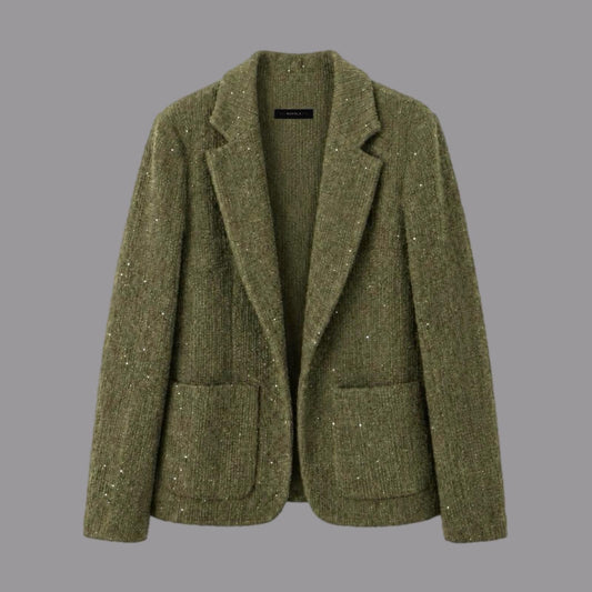 Giacca Tasche a Toppa Verde Kiwi