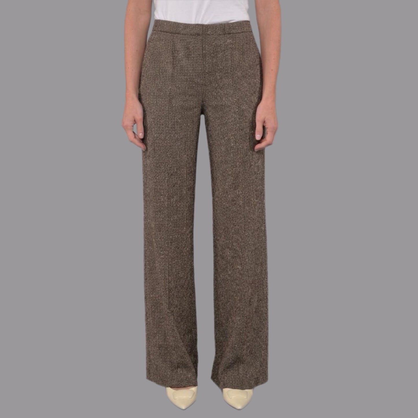 Pantaloni in Maglia Diagonale Noce