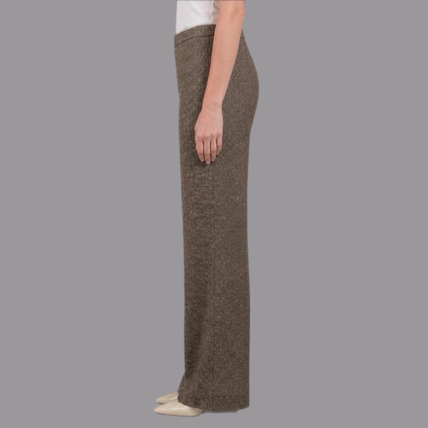 Pantaloni in Maglia Diagonale Noce