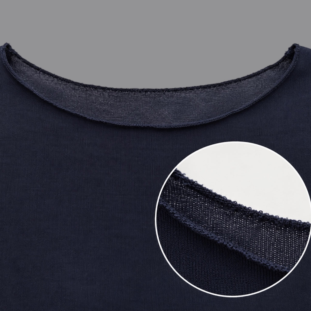 Maglia Scollo a Barca Misto Cachemire Blu