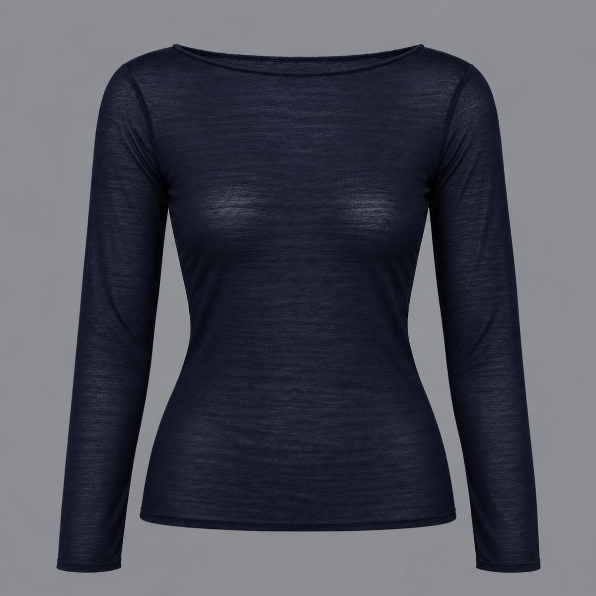 Maglia Scollo a Barca Misto Cachemire Blu