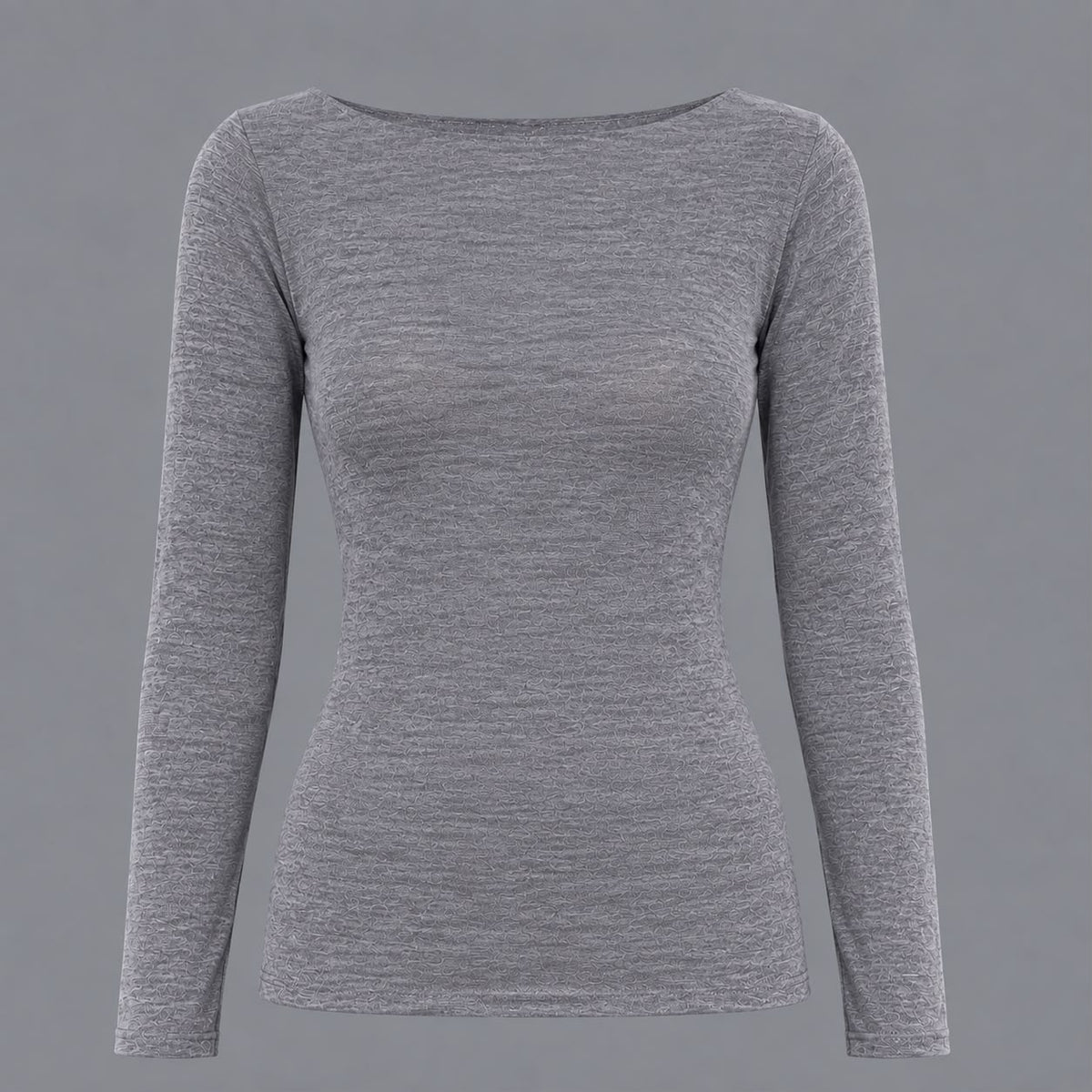 Maglia Scollo a Barca Misto Cachemire Grigio