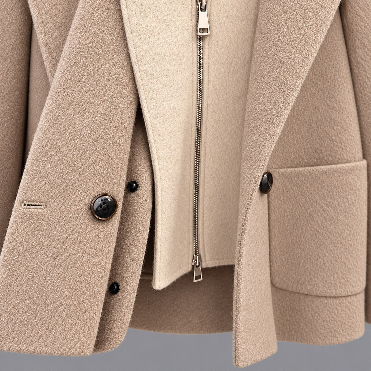 Cappotto Con Cappuccio Bicolore Cashà