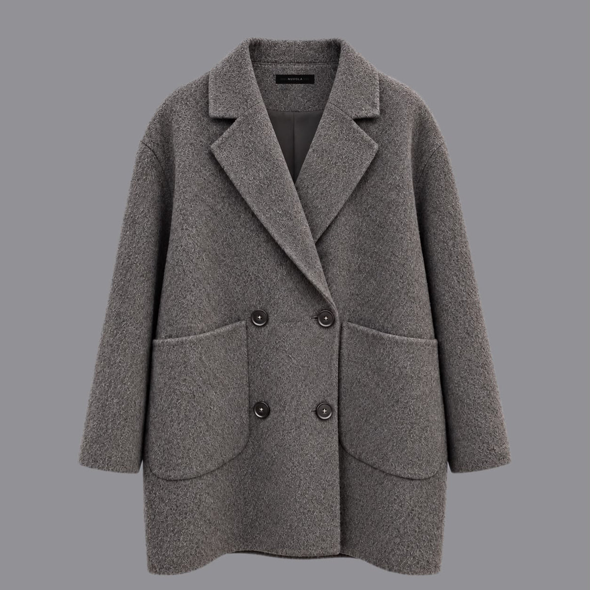 Cappotto Con Cappuccio Bicolore Antracite Grigio