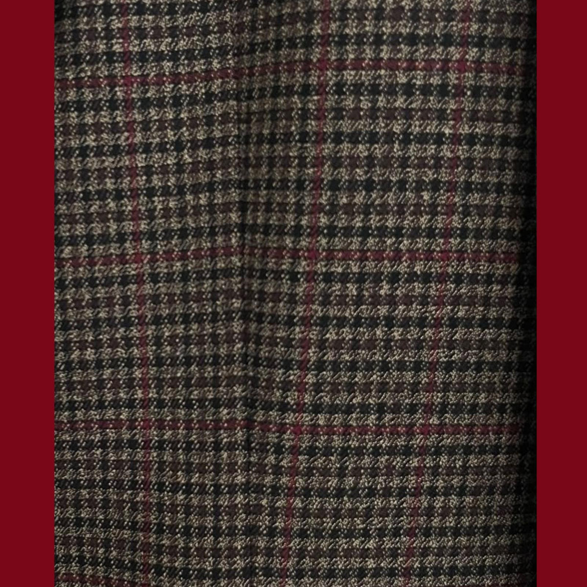 Pantaloni Gamba Larga Quadro Bordeaux