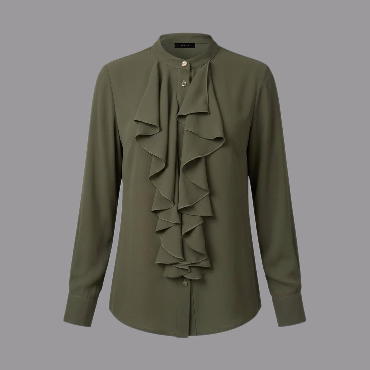 Camicia con Rouches Verde Militare