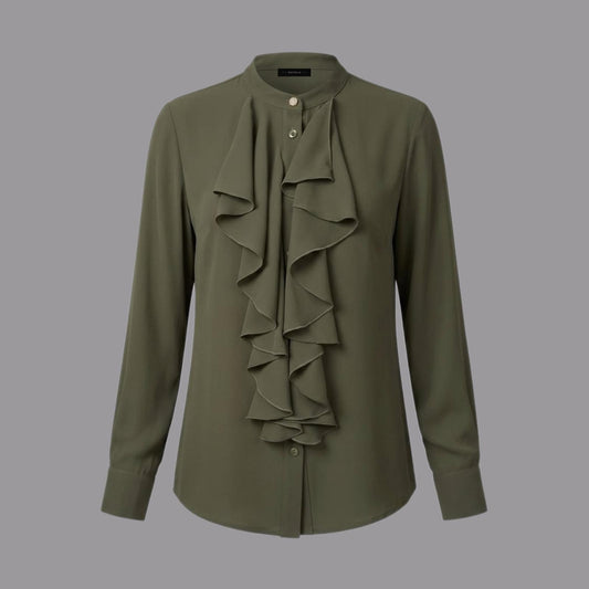Camicia con Rouches Verde Militare