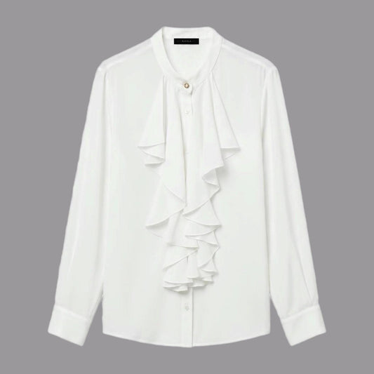 Camicia con Rouches Panna