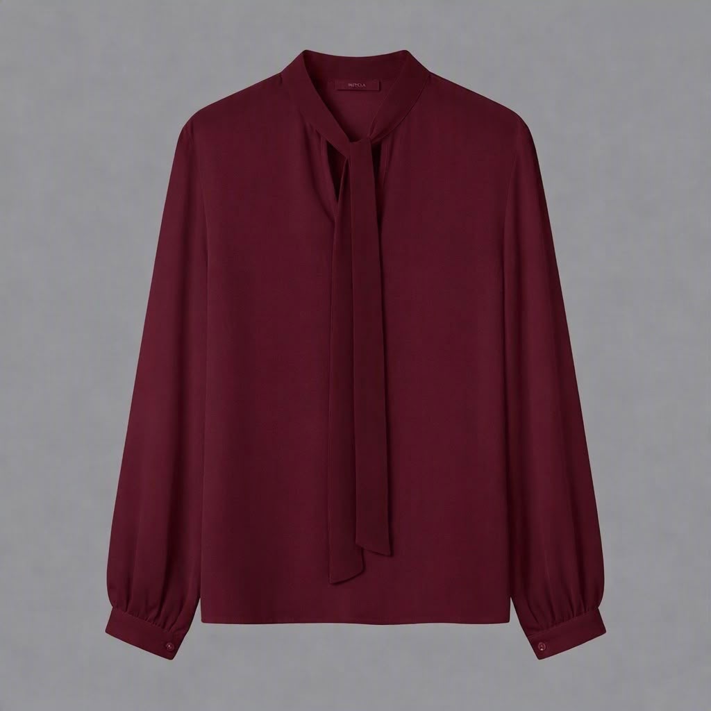 Blusa con Sciarpa Bordeaux