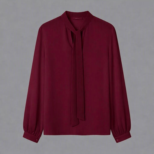 Blusa con Sciarpa Bordeaux
